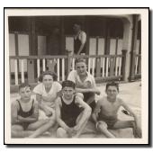 Thorne with Luís and Antonio Arrogo at the baths